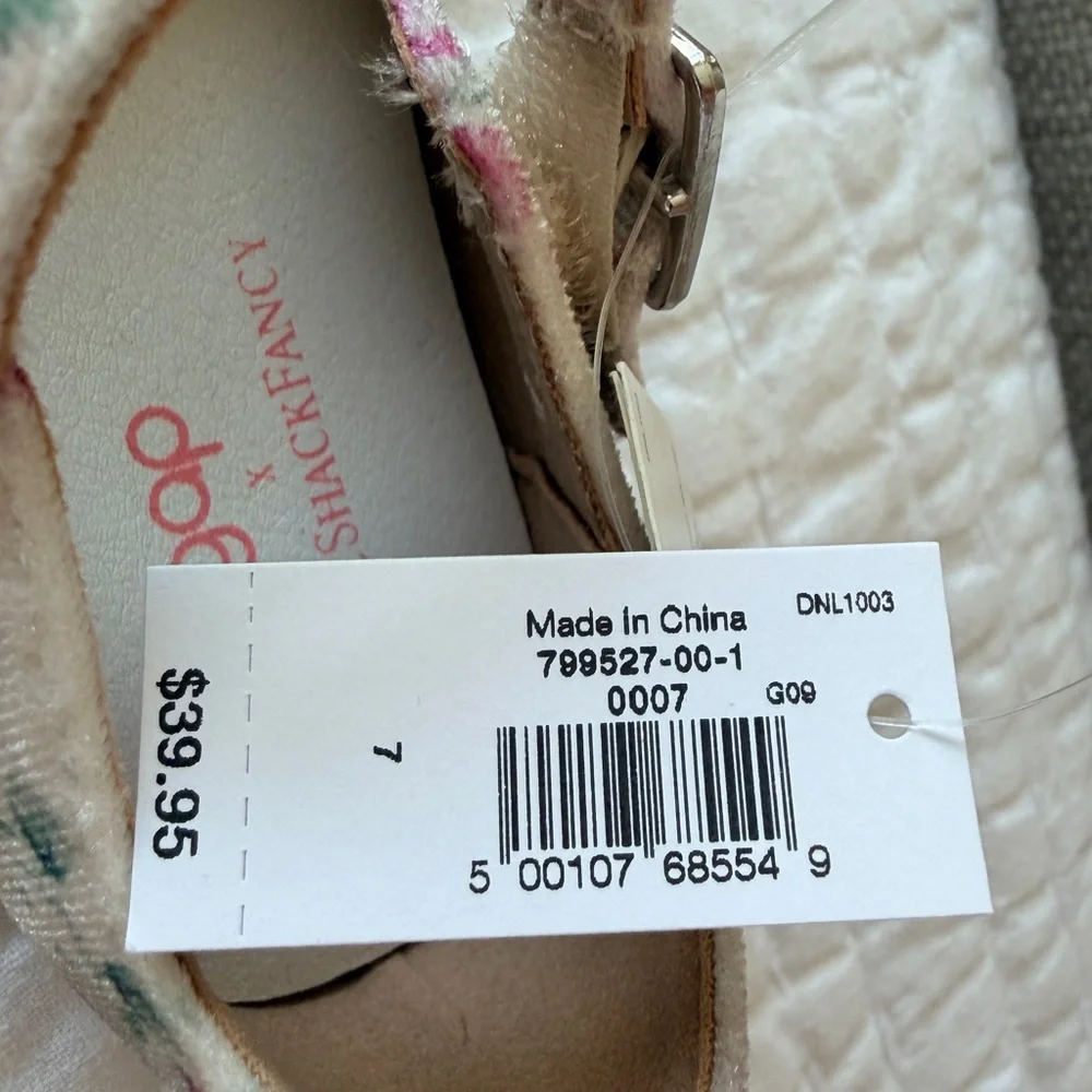 GAP x LoveShackFancy Toddler Girl 7 Mary Jane Floral Shoes NWT